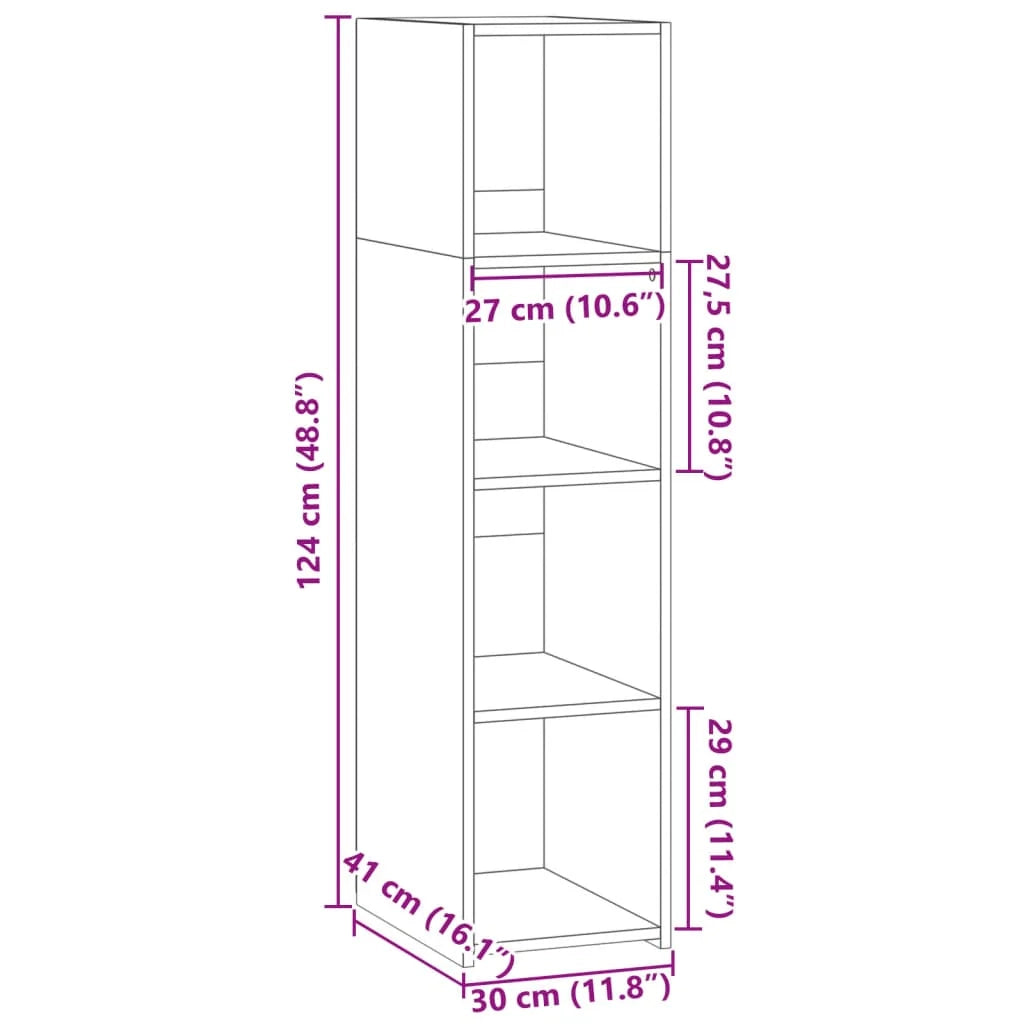 Buffet credenza cassettiera armadio mobile contenitore organizer cucina soggiorno salotto 30 x 41 x 124 cm legno ingegnerizzato marrone 02_0030870