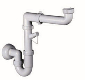 sifone lavello 1 via con attacco lavatrice  basso ingombro cod:ferx.21439
