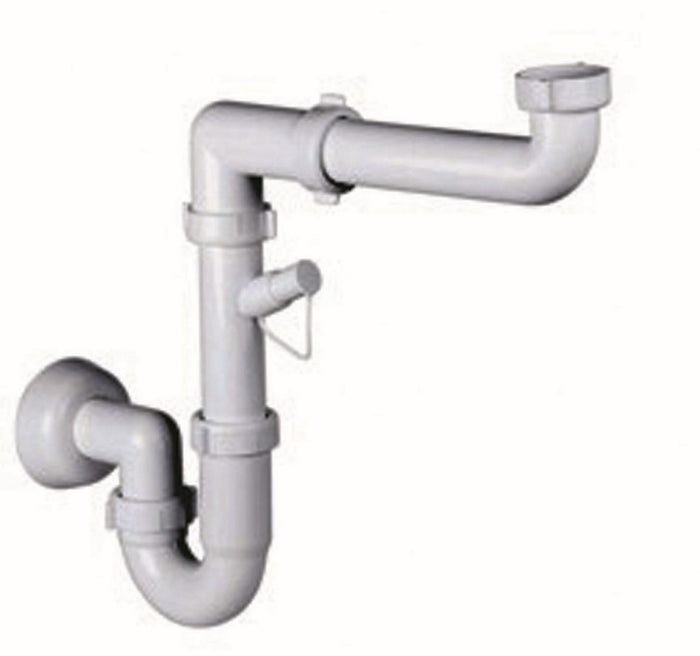 sifone lavello 1 via con attacco lavatrice  basso ingombro cod:ferx.21439