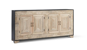 Credenza a quattro ante con dettagli intagliati a mano 195cm