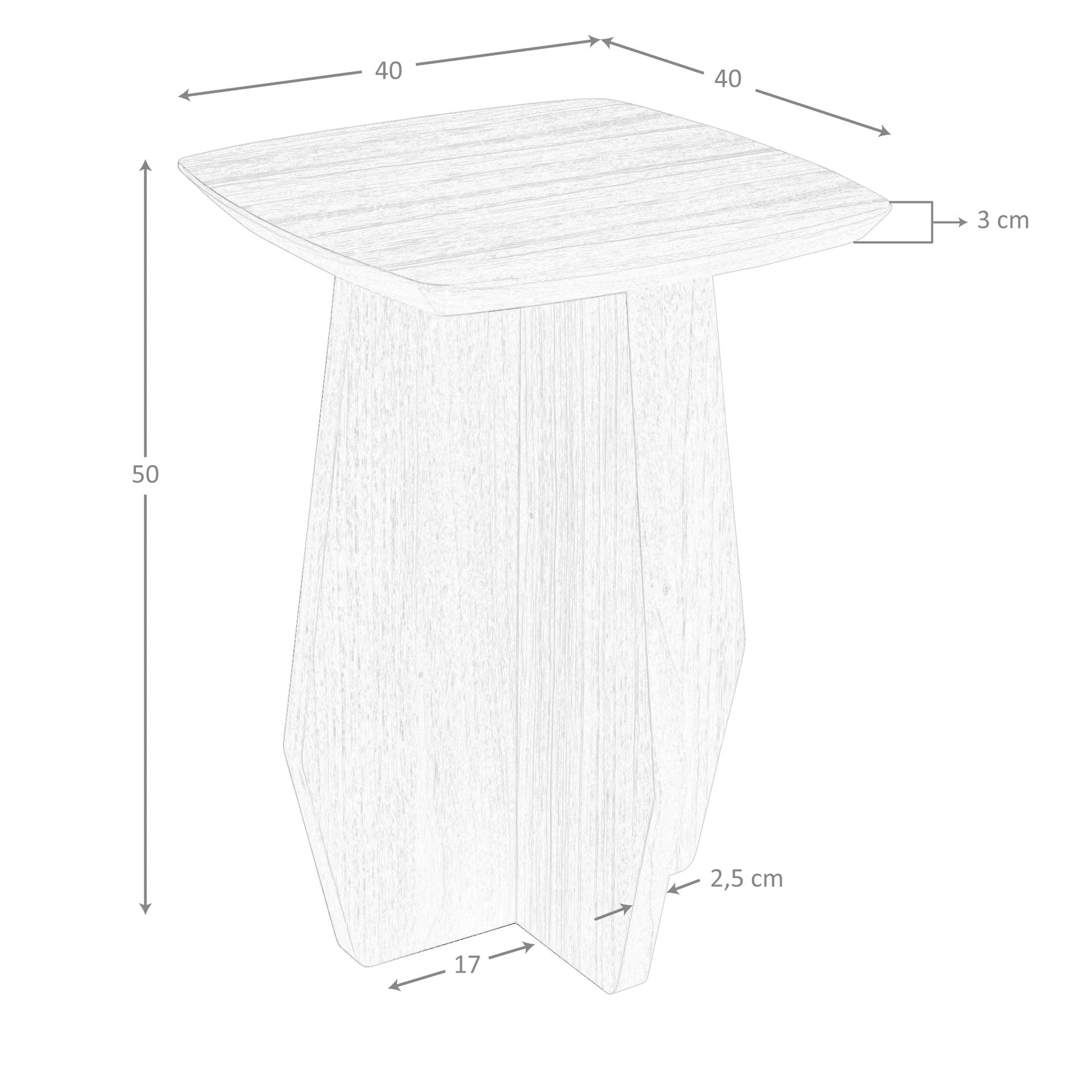 Tavolo angolare quadrato in noce