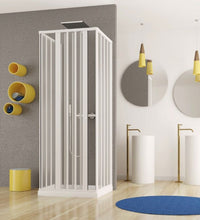 Box doccia in PVC 3 lati apertura bilaterale con doppia chiusura ad angolo - Misura: 90 x 100 x 90 x h185