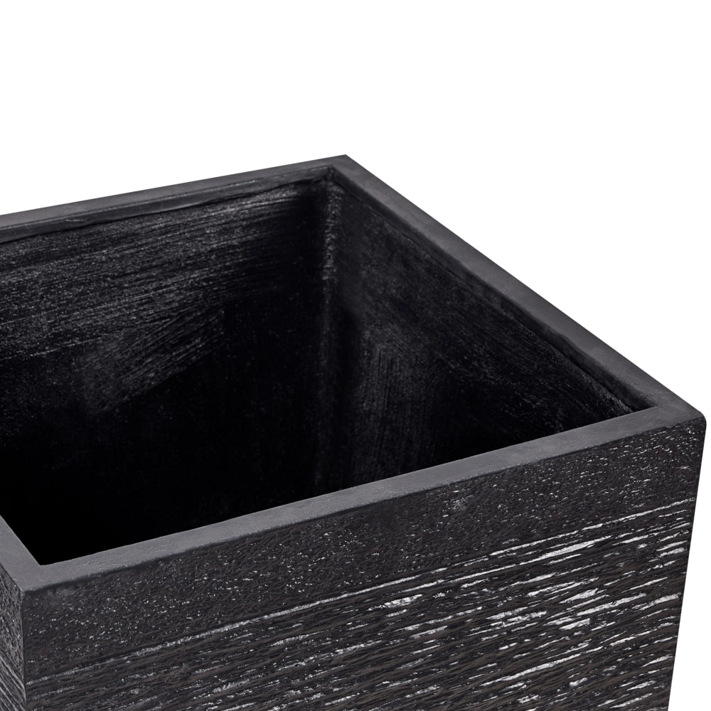 Vaso per piante fioriera in fibra nera solida quadrata 50 x 48 cm resistente ai raggi UV