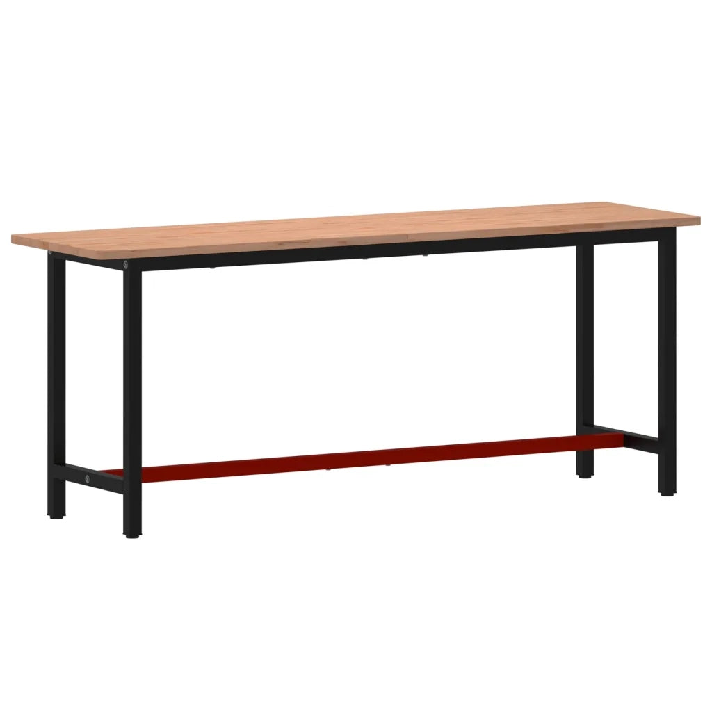 Banco da Lavoro 200x55x81,5 cm Legno Massello Faggio e Metallo 3188907