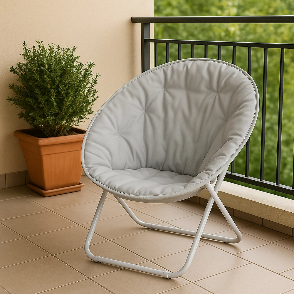 Sedia Pieghevole Moon Regista Poltrona Relax Ergonomica Sabbia Salvaspazio 60x78
