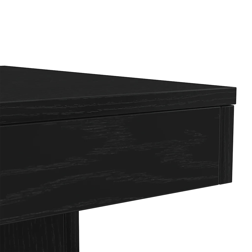 Tavolino da Salotto con Luci LED Rovere Nero 50x50x40 cm