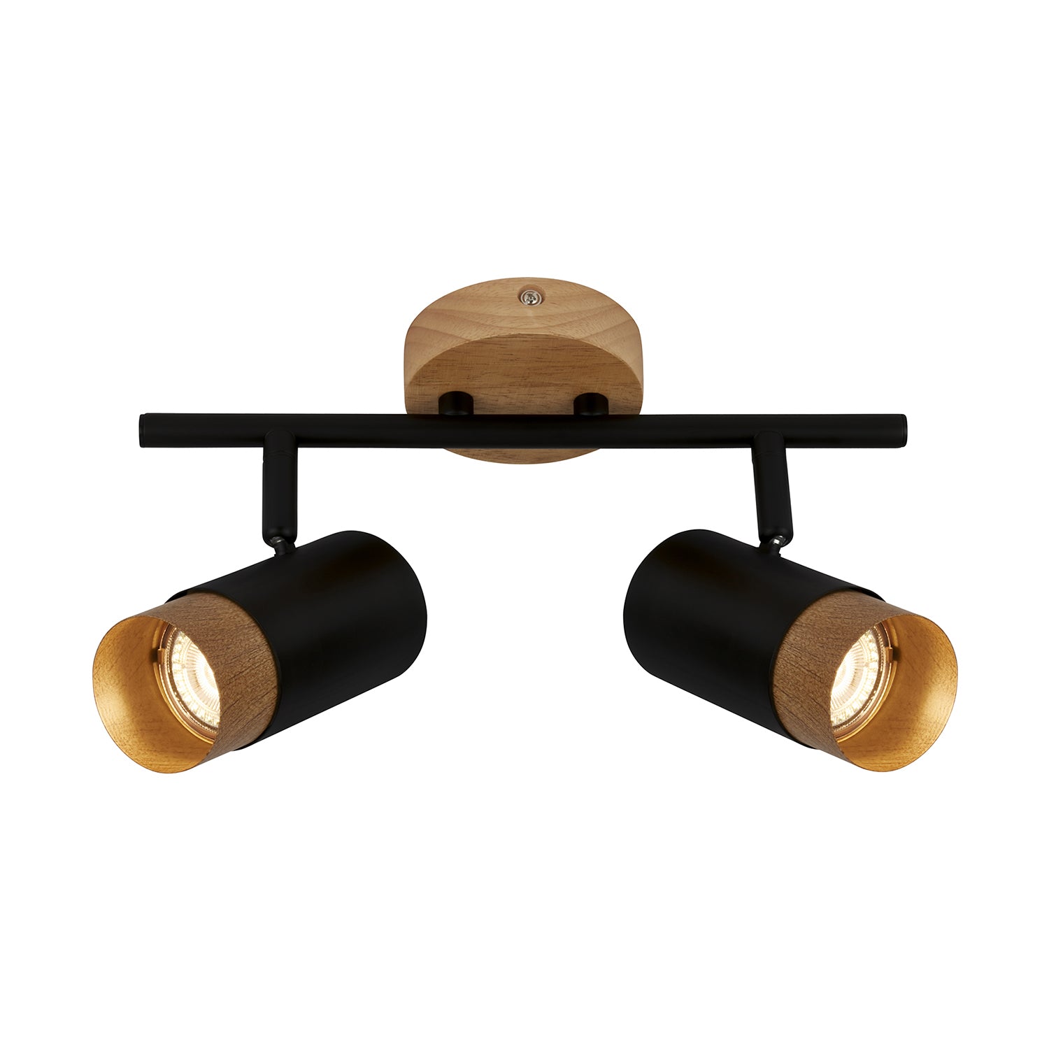 Spot Vintage Plek Metallo Nero 2 Luci Gu10