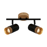 Spot Vintage Plek Metallo Nero 2 Luci Gu10