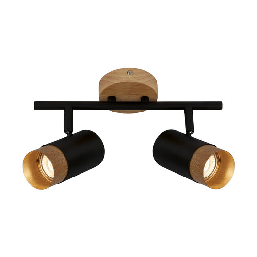 Spot Vintage Plek Metallo Nero 2 Luci Gu10