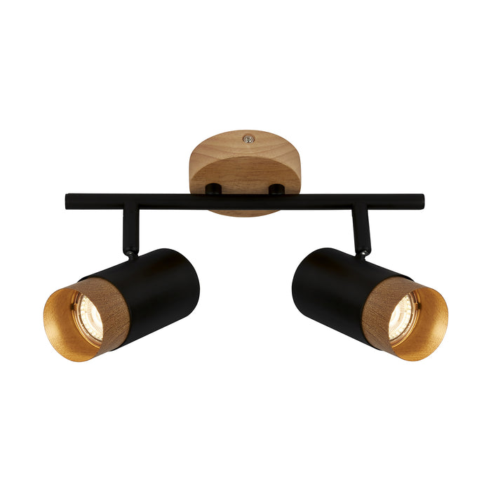 Spot Vintage Plek Metallo Nero 2 Luci Gu10