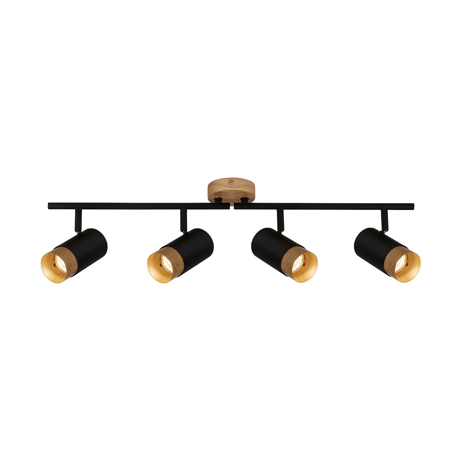 Spot Vintage Plek Metallo Nero 4 Luci Gu10