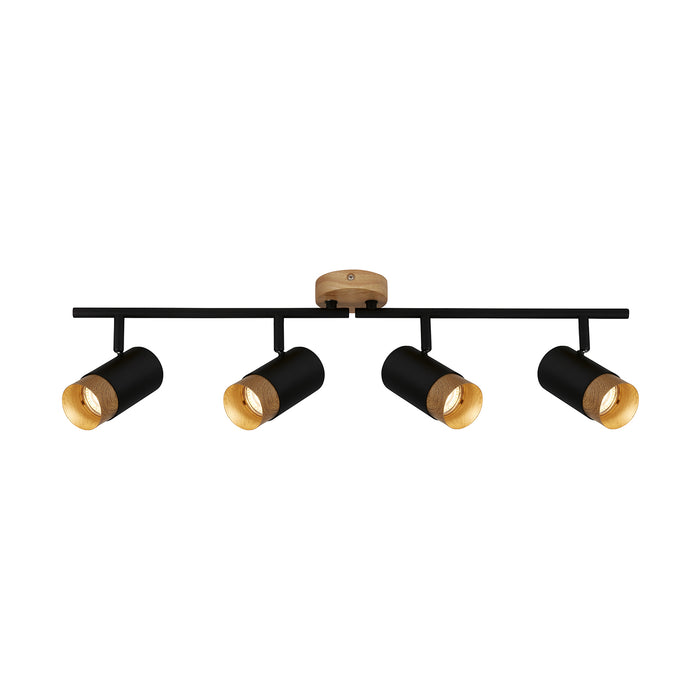 Spot Vintage Plek Metallo Nero 4 Luci Gu10