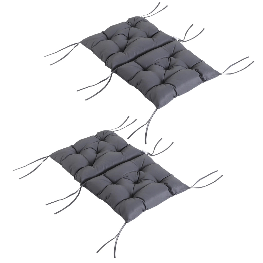 Set di 2 cuscini per sedie con schienale basso, cuscini per seduta, cuscini da giardino, grigi