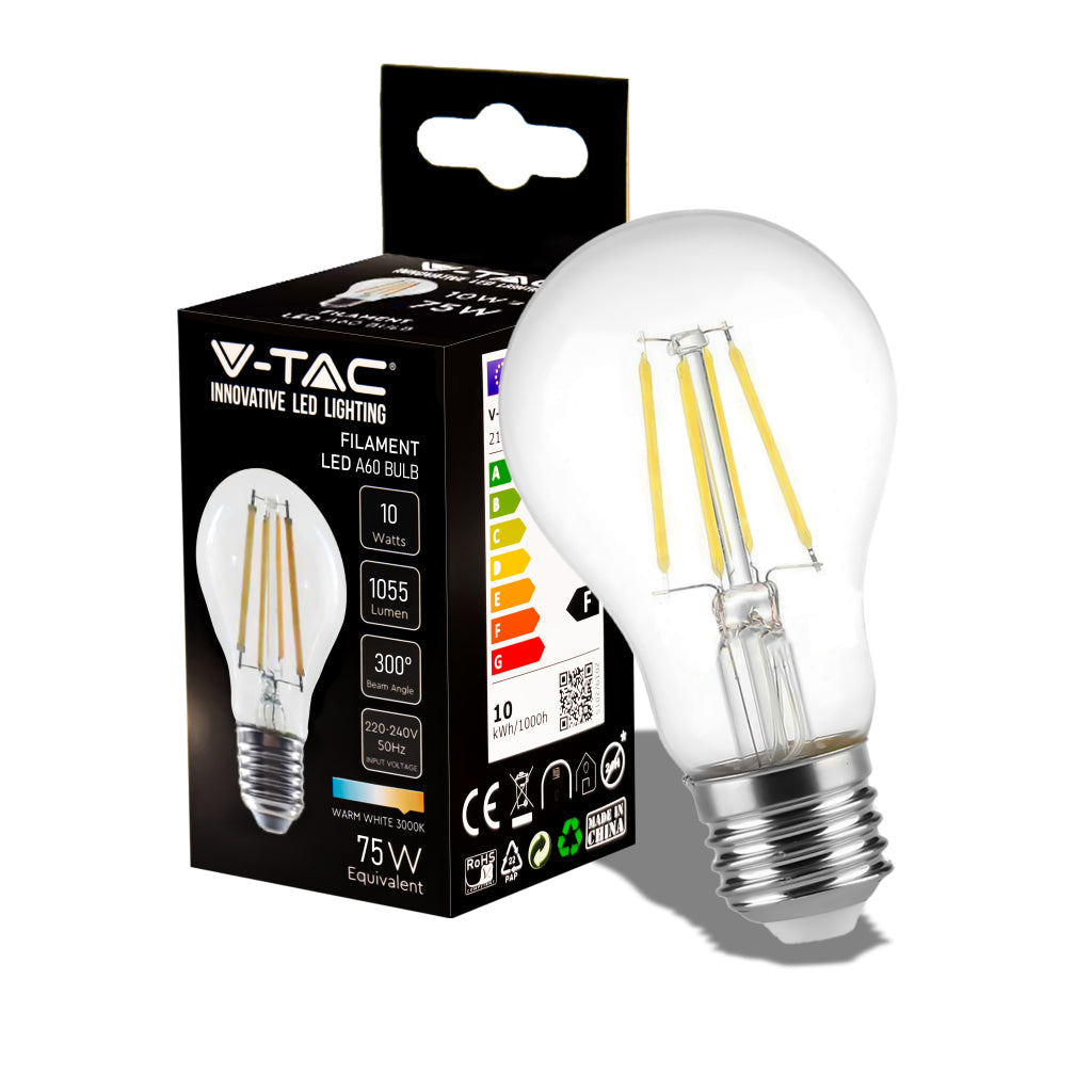 10W A60 LED FILAMENT BULB 3000K E27