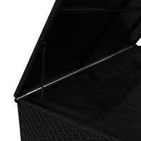 Baule Serafina in Rattan Nero 996L per Esterno – con Ruote e Rivestimento