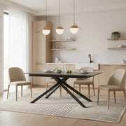 Tavolo da pranzo allungabile effetto marmo grigio Pluto 140-190x90 cm fino a 8 posti Made in Italy | Duzzle