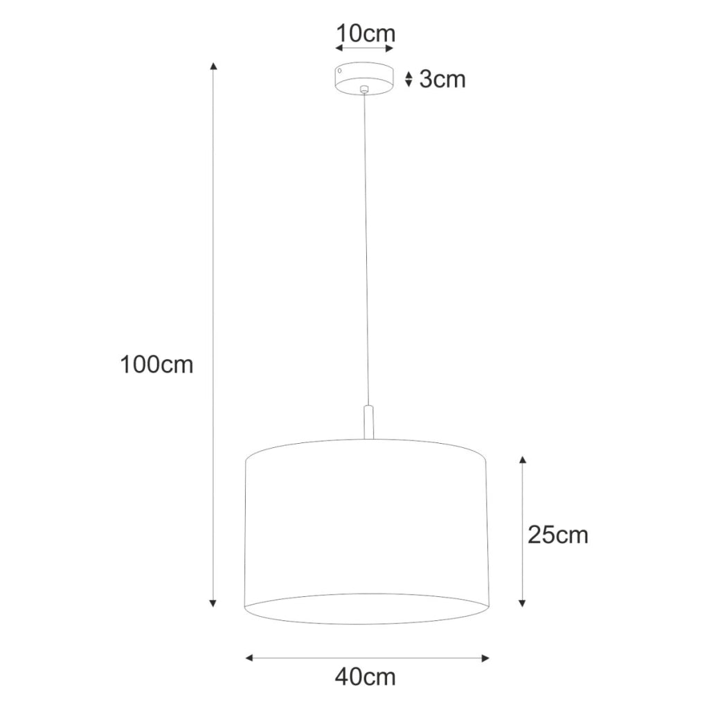 Lampada a sospensione Kaja Simone nera paralume 40cm