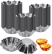 Tartelette in forma a 30 pezzi - Acciaio Inossidabile - Riciclabile - Antiscivolo - Stivalevole - Resistente al calore da -40 °C a 230 °C - Muffin a forma di tartelette