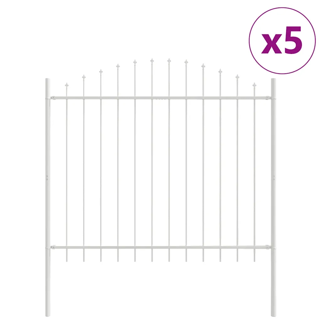 Recinzione per Giardino 5 pcs Bianco 170 x 165 cm