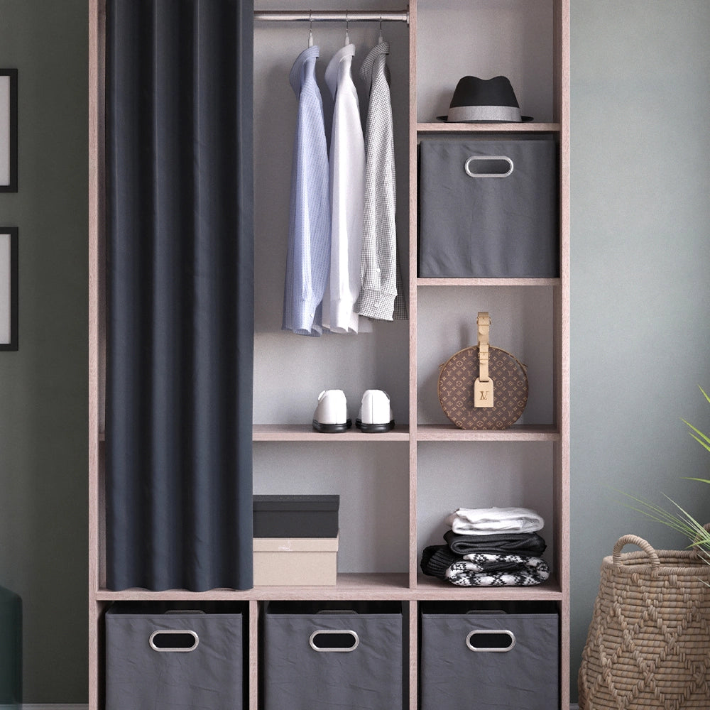 Vicco Armadio multifunzione Sonoma 38 x 178.1 cm Con cassetti pieghevoli (grigio)