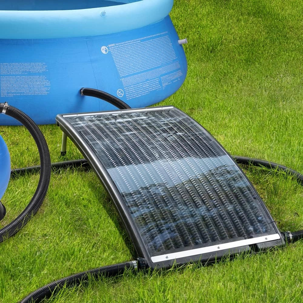 ® 2X Pannello Solare Termico Curvo da Piscina 112x55x14cm per 10000 L/h Tubo 32/38mm Regolabile Riscaldamento