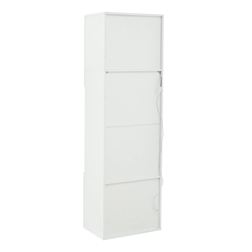Vetrina Alta con Illuminazione LED ¨C MINIMAL ¨C Bianco Lucido 35x50x165cm