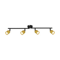 Spot Contemporaneo Tabo Metallo Oro 4 Luci Gu10