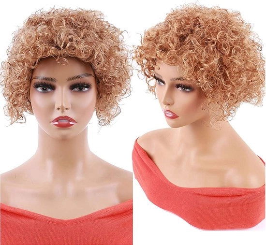 Pruiken per Donne - Capelli Falsi - Capo Azzurro Biondo - Pruiken per Donne Lavabili - 16 cm