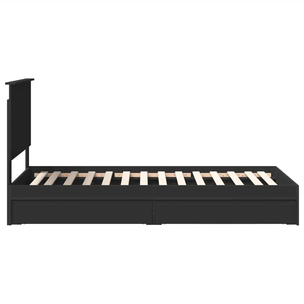 Letto con Contenitore Nero 90 x 190 cm Legno multistrato