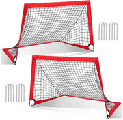 Due reti da calcio pieghevoli per bambini 120 x 90 x 90 cm recupero pieghevole ideale per il giardino