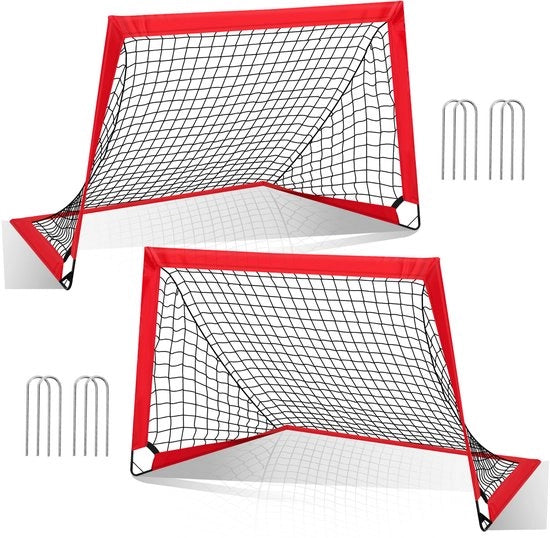 Due reti da calcio pieghevoli per bambini 120 x 90 x 90 cm recupero pieghevole ideale per il giardino