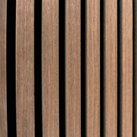 Coppia di Pannelli Fonoassorbenti con Doghe Noce Scuro Moderno Lusso 3D 2400 x 600mm