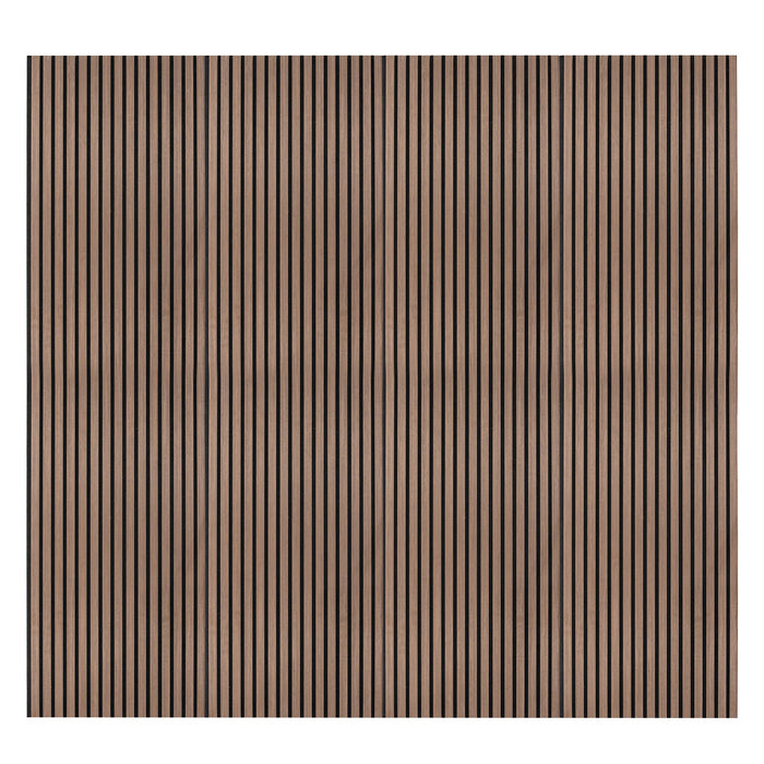 Coppia di Pannelli Fonoassorbenti con Doghe Noce Scuro Moderno Lusso 3D 2400 x 600mm