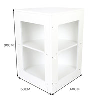 Bancone Angolare CM60 Bianco – MDF con 2 Ripiani Interni