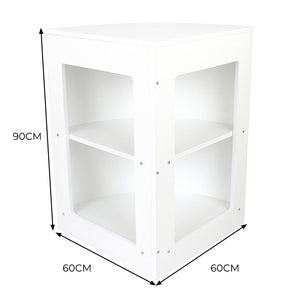 Bancone Angolare CM60 Bianco – MDF con 2 Ripiani Interni