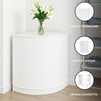 Bancone Angolare CM60 Bianco – MDF con 2 Ripiani Interni