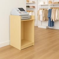 Bancone Cassa TB60 Acero – MDF con 2 Ripiani Interni