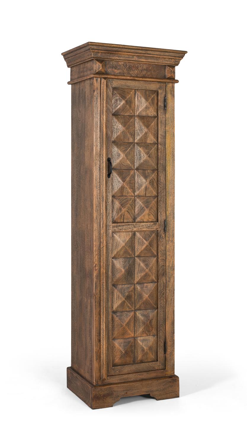 Mobile bar con anta frontale in legno di mango.