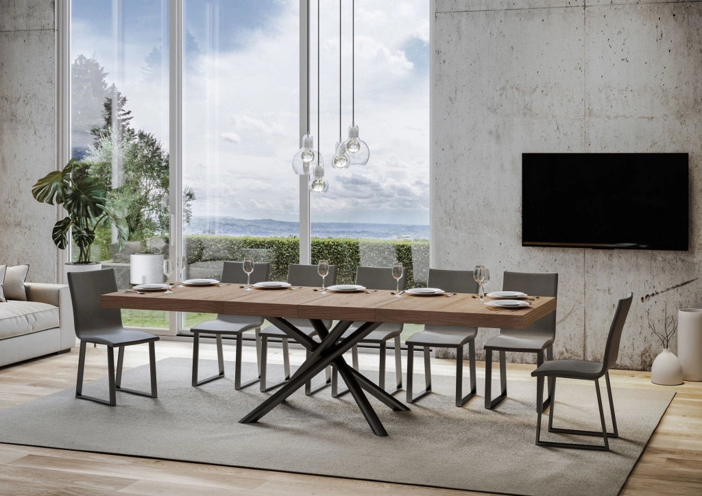 Tavolo Allungabile 200-460x90x77 cm Famas Premium Quercia Natura Telaio Antracite