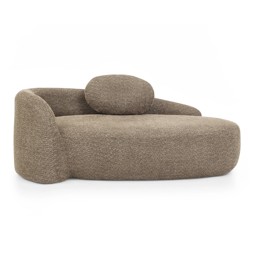 Divano 102.0x33.0x32.0 cm con imbottitura elastica e design arrotondato in tessuto teddy marrone