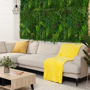 Piastrelle da Parete con Piante Artificiali 1m x 1m Pannello Erba Alina per Giardino e Arredo Casa