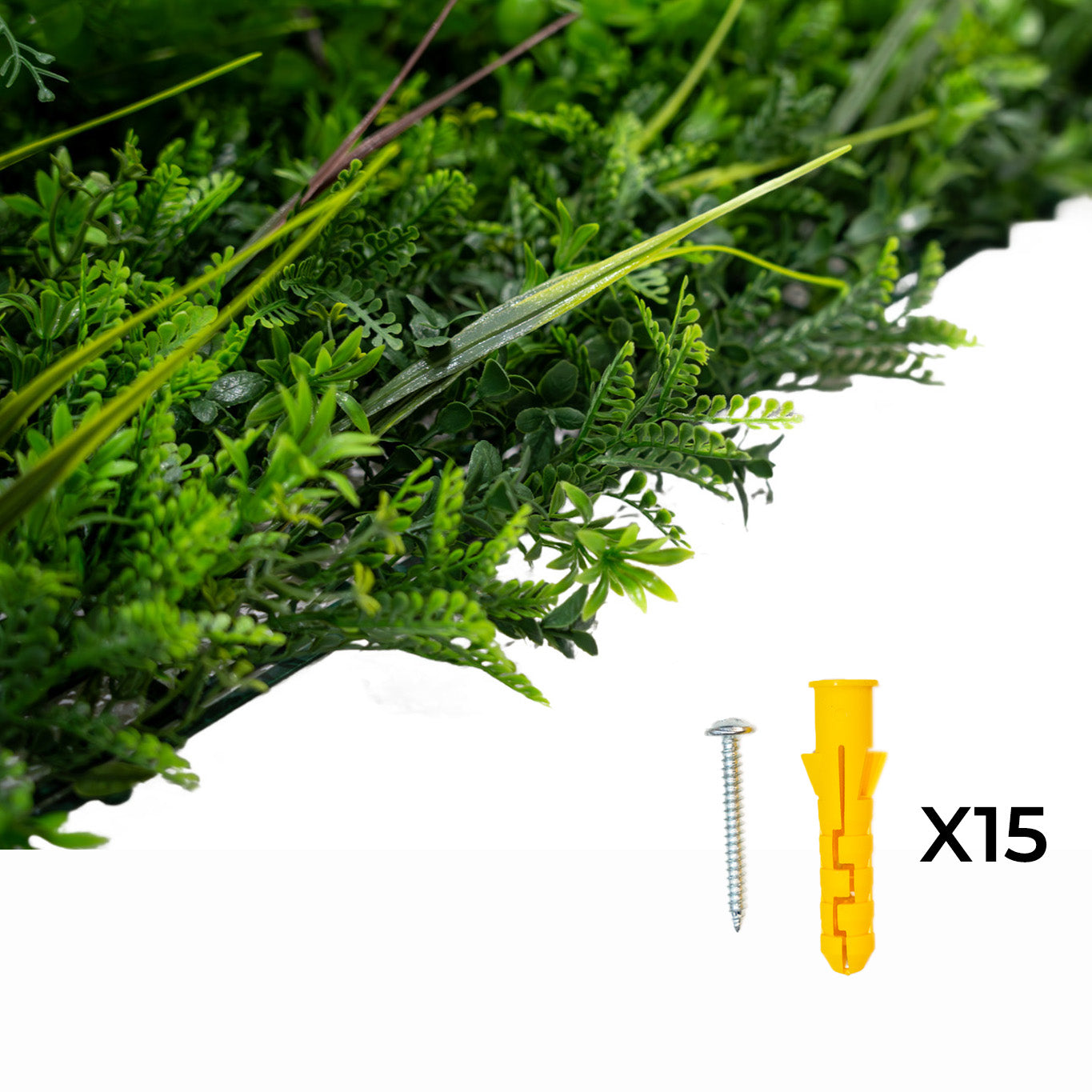 Piastrelle da Parete con Piante Artificiali 1m x 1m Pannello Erba Alina per Giardino e Arredo Casa