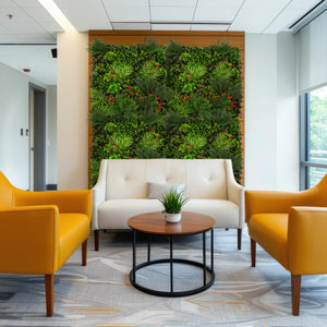 Piastrelle da Parete con Piante Artificiali 1m x 1m Pannello Erba Mira per Giardino e Arredo Casa