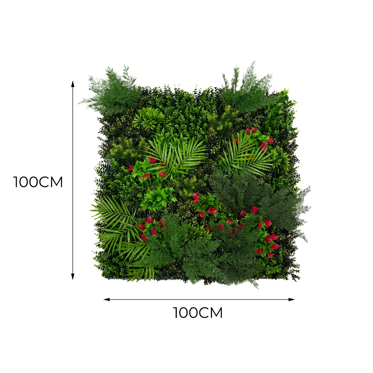 Piastrelle da Parete con Piante Artificiali 1m x 1m Pannello Erba Mira per Giardino e Arredo Casa