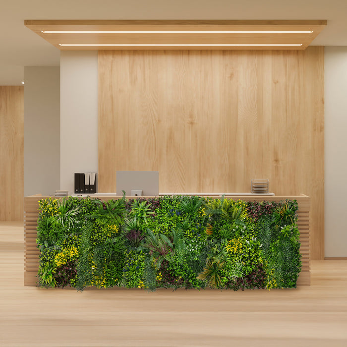 Piastrelle da Parete con Piante Artificiali 1m x 1m (3Pz) Pannello Erba Cassia per Giardino e Arredo Casa