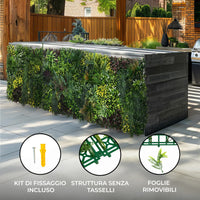 Piastrelle da Parete con Piante Artificiali 1m x 1m (3Pz) Pannello Erba Cassia per Giardino e Arredo Casa