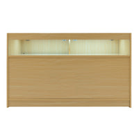 Bancone LED B1500 Acero con 1 Ripiano a Vista e 2 Ripiani Chiusi