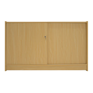 Bancone LED B1500 Acero con 1 Ripiano a Vista e 2 Ripiani Chiusi