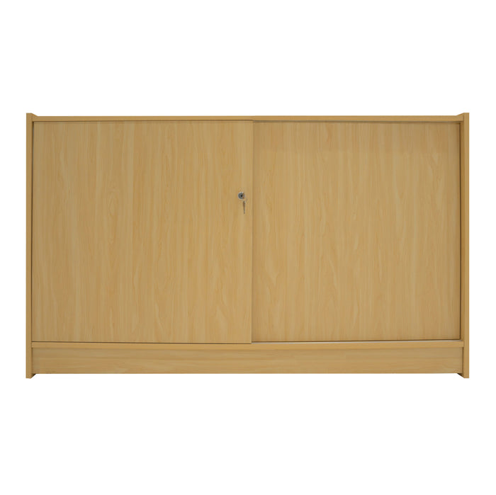 Bancone LED B1500 Acero con 1 Ripiano a Vista e 2 Ripiani Chiusi