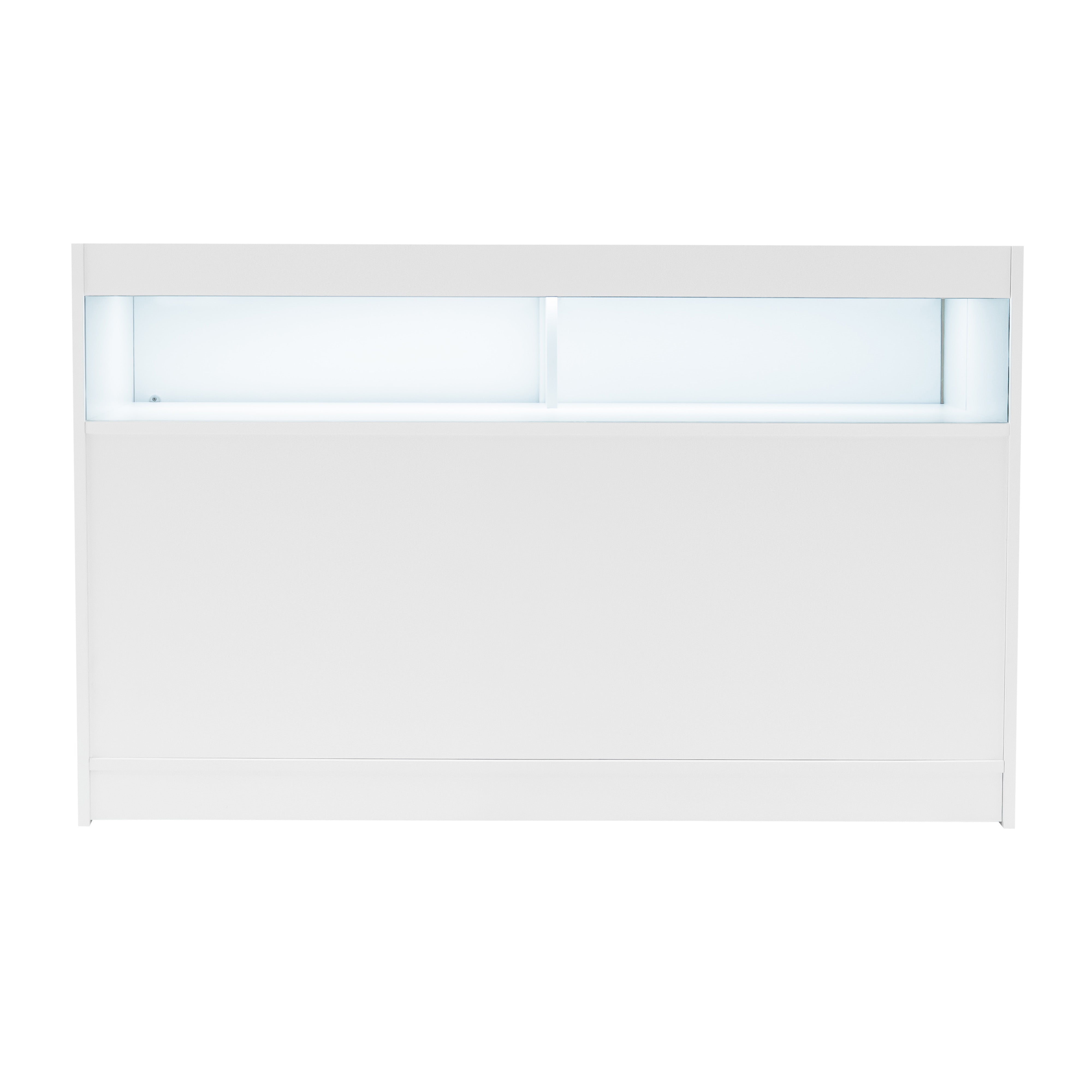 Bancone LED B1500 Bianco con 1 Ripiano a Vista e 2 Ripiani Chiusi